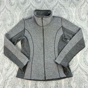 Womens Kuhl Kozet Gray Wool Blend Sherpa Long Sleeve Jacket